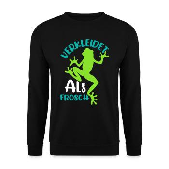 Faschingsparty VERKLEIDET ALS FROSCH Lustiges - Unisex Pullover - Schwarz - Vorne - Alina (178cm) & Michal (187cm)