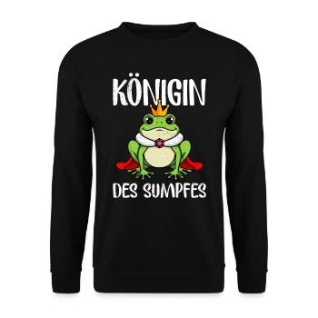 Faschings Kostüm Frauen KÖNIGIN DES SUMPFES Lustig - Unisex Pullover - Schwarz - Vorne - Alina (178cm) & Michal (187cm)