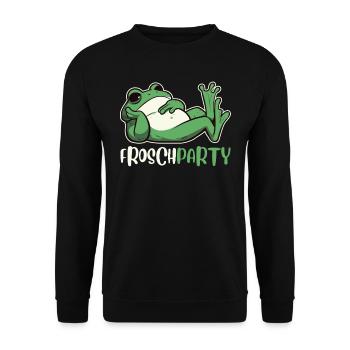 Froschkostüm Karneval Party FROSCHPARTY Lustiges - Unisex Pullover - Schwarz - Vorne - Alina (178cm) & Michal (187cm)