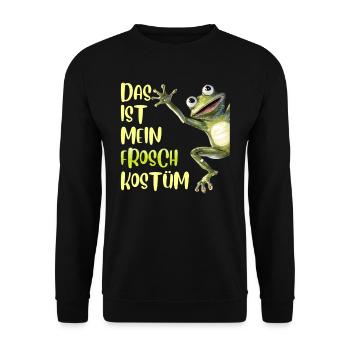 Karneval DAS IST MEIN FROSCH KOSTÜM Lustiges - Unisex Pullover - Schwarz - Vorne - Alina (178cm) & Michal (187cm)