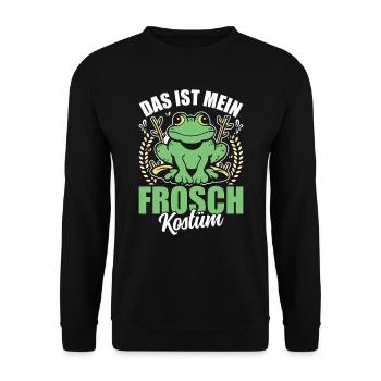 Karneval Party Frösche DAS IST MEIN FROSCHKOSTÜM - Unisex Pullover - Schwarz - Vorne - Alina (178cm) & Michal (187cm)