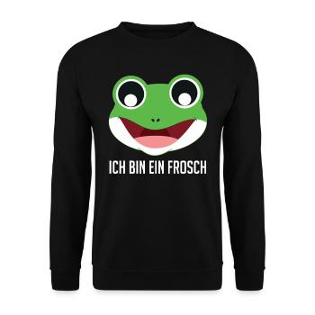 Froschkostüm ICH BIN EIN FROSCH Karneval - Unisex Pullover - Schwarz - Vorne - Alina (178cm) & Michal (187cm)