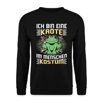 Karneval Kostüm Party BIN EINE KRÖTE DAS IST MEIN - Unisex Pullover - Schwarz - Vorne - Alina (178cm) & Michal (187cm)