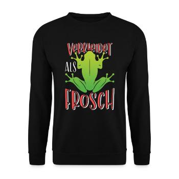 Faschingsparty VERKLEIDET ALS FROSCH Lustiges - Unisex Pullover - Schwarz - Vorne - Alina (178cm) & Michal (187cm)