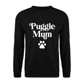 Puggle Mum - Unisex Sweatshirt - black - Front - Alina (178cm) & Michal (187cm)