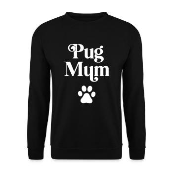 Mops-Mama - Unisex Pullover - Schwarz - Vorne - Alina (178cm) & Michal (187cm)