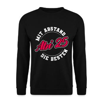 Abiturient ABI 2025 DIE BESTEN Lustiges Abi - Unisex Pullover - Schwarz - Vorne - Alina (178cm) & Michal (187cm)