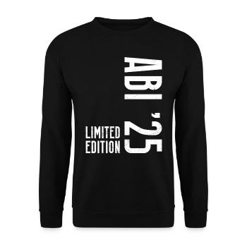 ABI 2025 Abitur Abschluss Lustiges Abiturienten - Unisex Pullover - Schwarz - Vorne - Alina (178cm) & Michal (187cm)