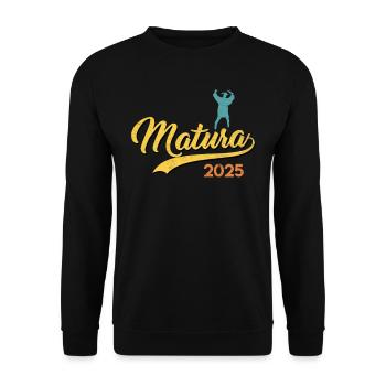 MATURA ABSCHLUSS 2025 Maturanten Lustiges - Unisex Pullover - Schwarz - Vorne - Alina (178cm) & Michal (187cm)