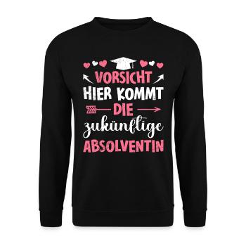 Mädchen VORSICHT HIER KOMMT DIE ZUKÜNFTIGE - Unisex Pullover - Schwarz - Vorne - Alina (178cm) & Michal (187cm)
