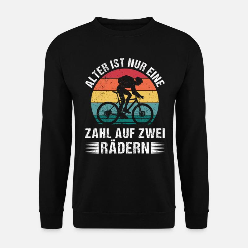Opa ALTER IST NUR EINE ZAHL AUF ZWEI RÄDERN Lustig - Unisex Pullover - Schwarz