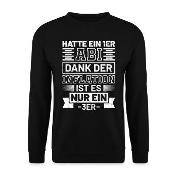 Abiturient HATTE EIN 1ER ABI Abitur geschafft - Unisex Pullover - Schwarz - Vorne - Alina (178cm) & Michal (187cm)