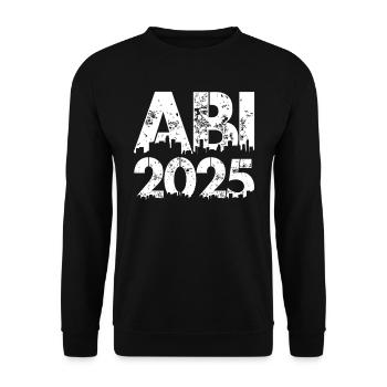 ABI 2025 Abitur Abschluss Lustiges Abiturienten - Unisex Pullover - Schwarz - Vorne - Alina (178cm) & Michal (187cm)