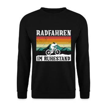 RADFAHREN IM RUHESTAND Radfahrer Lustiges - Unisex Pullover - Schwarz - Vorne - Alina (178cm) & Michal (187cm)