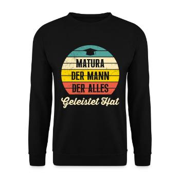 Matura Abschluss MATURA DER MANN DER GELEISTET HAT - Unisex Pullover - Schwarz - Vorne - Alina (178cm) & Michal (187cm)