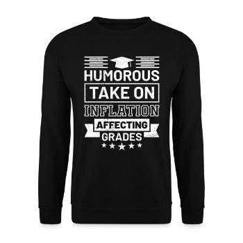 Abi HUMOROUS TAKE ON Abiturienten Lustiges - Unisex Pullover - Schwarz - Vorne - Alina (178cm) & Michal (187cm)