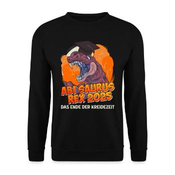 Abitur ABI SAURUS REX 2025 Abitur Lustiges - Unisex Pullover - Schwarz - Vorne - Alina (178cm) & Michal (187cm)