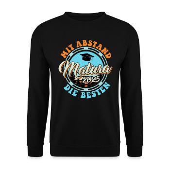 MATURA 2025 MIT ABSTAND DIE BESTEN Lustiges - Unisex Pullover - Schwarz - Vorne - Alina (178cm) & Michal (187cm)