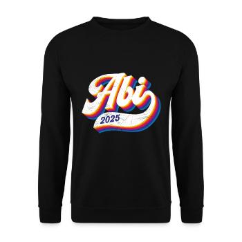 ABI 2025 Abitur Abschluss Lustiges Abiturienten - Unisex Pullover - Schwarz - Vorne - Alina (178cm) & Michal (187cm)
