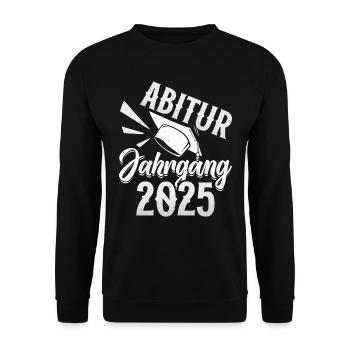 ABITUR JAHRGANG 2025 Abiturienten Lustiges - Unisex Pullover - Schwarz - Vorne - Alina (178cm) & Michal (187cm)