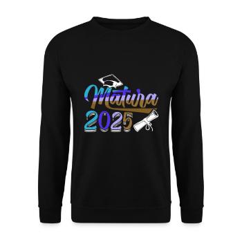 MATURA 2025 Maturant Matura Geschafft Lustiges - Unisex Pullover - Schwarz - Vorne - Alina (178cm) & Michal (187cm)
