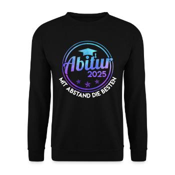 ABITUR 2025 MIT ABSTAND DIE BESTEN Lustiges - Unisex Pullover - Schwarz - Vorne - Alina (178cm) & Michal (187cm)