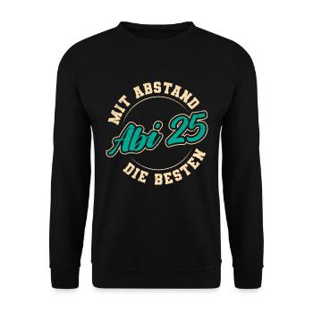 Abiturient ABI 2025 DIE BESTEN Lustiges Abi - Unisex Pullover - Schwarz - Vorne - Alina (178cm) & Michal (187cm)