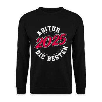 Abiturient ABI 2025 DIE BESTEN Lustiges Abi - Unisex Pullover - Schwarz - Vorne - Alina (178cm) & Michal (187cm)
