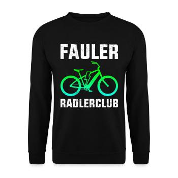 Elektro Fahrrad FAULER RADLERCLUB Lustiges - Unisex Pullover - Schwarz - Vorne - Alina (178cm) & Michal (187cm)