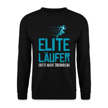 Läufer ELITE LÄUFER BITTE NICHT ÜBERHOLEN Lustiges - Unisex Pullover - Schwarz - Vorne - Alina (178cm) & Michal (187cm)