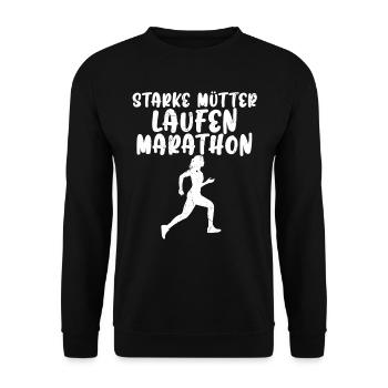 Läuferin STARKE MÜTTER LAUFEN MARATHON Lustiges - Unisex Pullover - Schwarz - Vorne - Alina (178cm) & Michal (187cm)