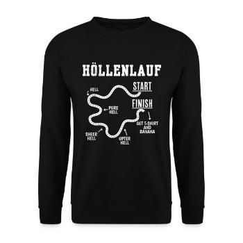Läufer HÖLLENLAUF Laufen Lustiges - Unisex Pullover - Schwarz - Vorne - Alina (178cm) & Michal (187cm)