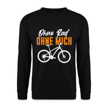 Fahrrad Fahren OHNE RAD OHNE MICH Radeln Lustig - Unisex Pullover - Schwarz - Vorne - Alina (178cm) & Michal (187cm)