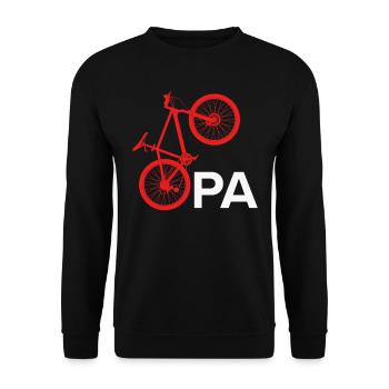 Großvater Radfahren OPA Radeln Lustiges - Unisex Pullover - Schwarz - Vorne - Alina (178cm) & Michal (187cm)