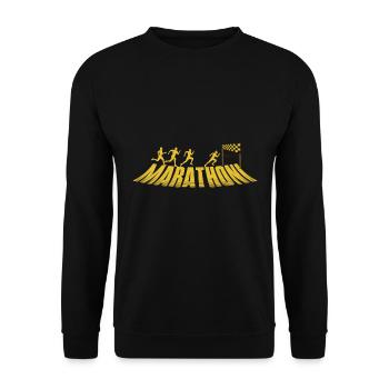 Läufer MARATHONI Laufen Lustiges Marathon - Unisex Pullover - Schwarz - Vorne - Alina (178cm) & Michal (187cm)