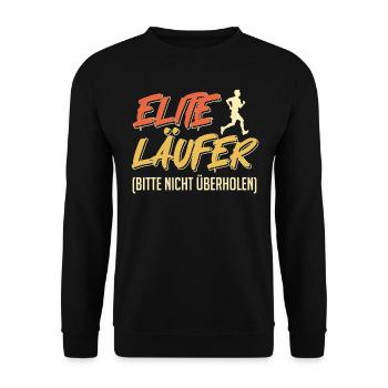 Laufen ELITE LÄUFER BITTE NICHT ÜBERHOLEN Lustiges - Unisex Pullover - Schwarz - Vorne - Alina (178cm) & Michal (187cm)