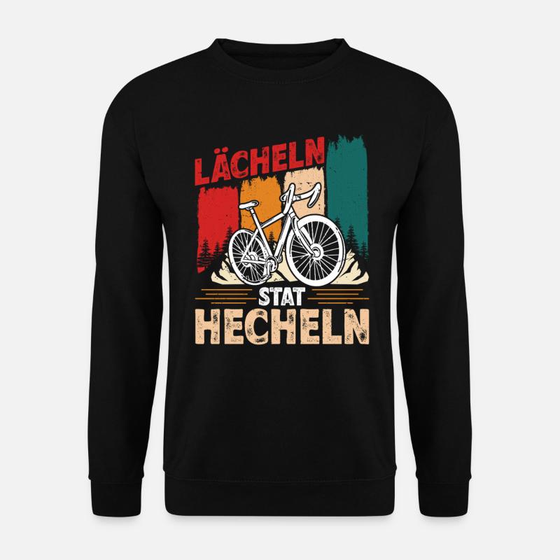 Elektro Fahrrad LÄCHELN STATT HECHELN Lustiges - Unisex Pullover - Schwarz