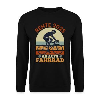 RENTE 2025 AB AUF'S FAHRRAD Radeln Lustiges - Unisex Pullover - Schwarz - Vorne - Alina (178cm) & Michal (187cm)