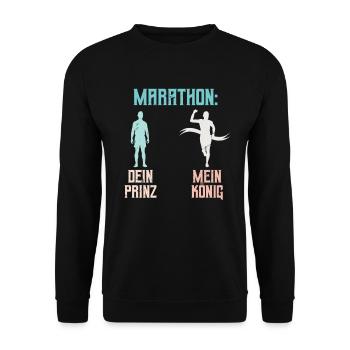 Freundin DEIN PRINZ MEIN KÖNIG Lustiges - Unisex Pullover - Schwarz - Vorne - Alina (178cm) & Michal (187cm)
