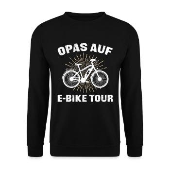 Rentner OPAS AUF E-BIKE TOUR EBike Lustiges - Unisex Pullover - Schwarz - Vorne - Alina (178cm) & Michal (187cm)