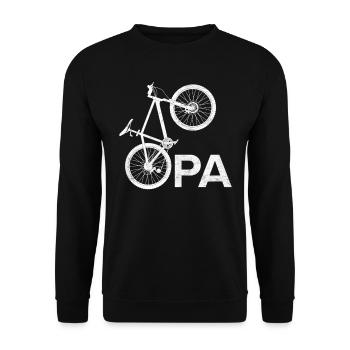 Großvater Radfahren OPA Radeln Lustiges - Unisex Pullover - Schwarz - Vorne - Alina (178cm) & Michal (187cm)