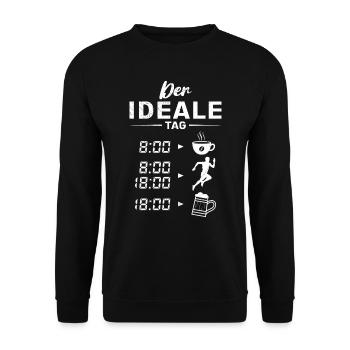 Läufer DER IDEALE TAG Laufen Lustiges - Unisex Pullover - Schwarz - Vorne - Alina (178cm) & Michal (187cm)