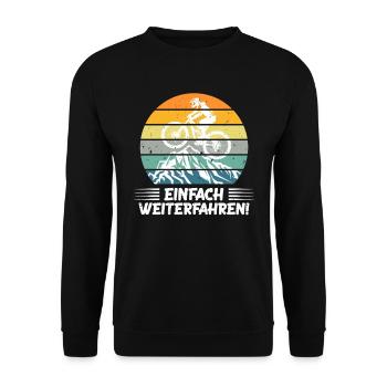 Radfahrer EINFACH WEITERFAHREN Lustiges - Unisex Pullover - Schwarz - Vorne - Alina (178cm) & Michal (187cm)
