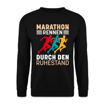 Opa MARATHON RENNEN DURCH DEN RUHESTAND Lustig - Unisex Pullover - Schwarz - Vorne - Alina (178cm) & Michal (187cm)