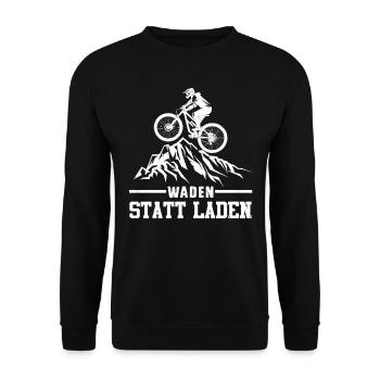 Radeln WADEN STATT LADEN Radfahrer Lustiges - Unisex Pullover - Schwarz - Vorne - Alina (178cm) & Michal (187cm)
