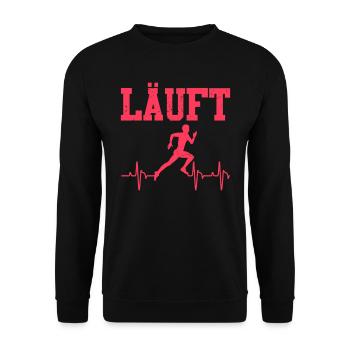 Läufer LÄUFT Laufen Lustiges Marathon - Unisex Pullover - Schwarz - Vorne - Alina (178cm) & Michal (187cm)