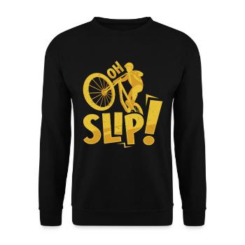 Radfahrer OH SLIP! Radfahren Lustiges - Unisex Pullover - Schwarz - Vorne - Alina (178cm) & Michal (187cm)