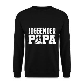 Vater JOGGENDER PAPA Jogger Laufen Lustiges - Unisex Pullover - Schwarz - Vorne - Alina (178cm) & Michal (187cm)