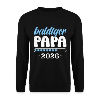 BALD PAPA 2026 Vaterschaft Lustiges - Unisex Pullover - Schwarz - Vorne - Alina (178cm) & Michal (187cm)