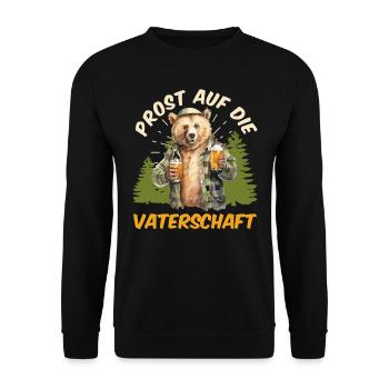 Bald Papa PROST AUF DIE VATERSCHAFT Lustig - Unisex Pullover - Schwarz - Vorne - Alina (178cm) & Michal (187cm)